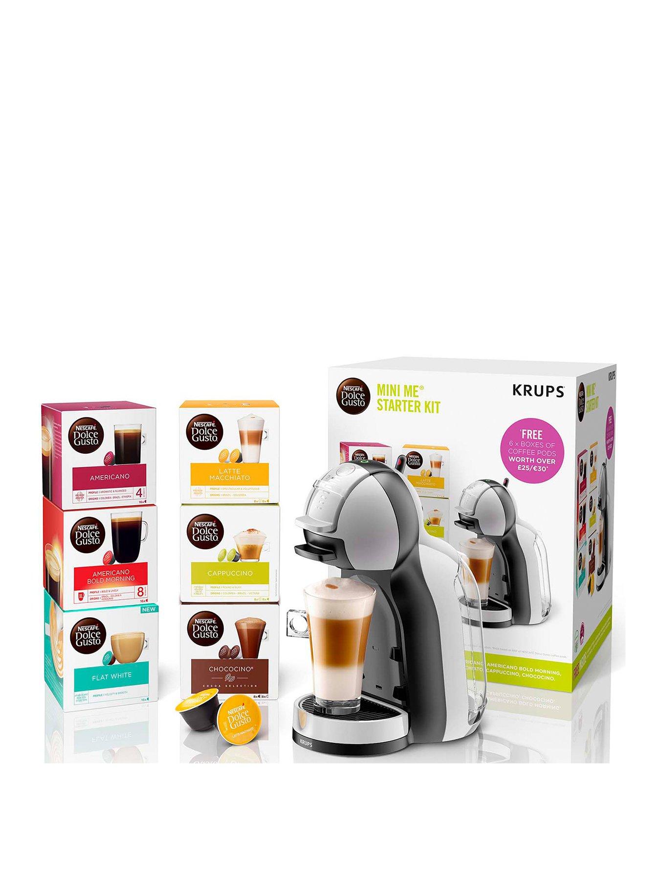 Nescafe Dolce Gusto Mini Me Automatic Coffee Machine Starter Kit By Krups Arctic Grey And Black Anthracite Very Co Uk