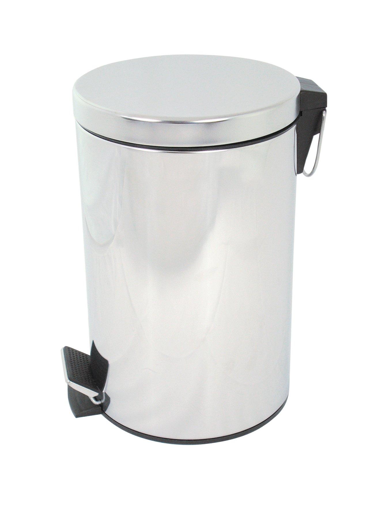 Product photograph of Aqualona Stainless Steel Pedestal Bathroom Bin from very.co.uk