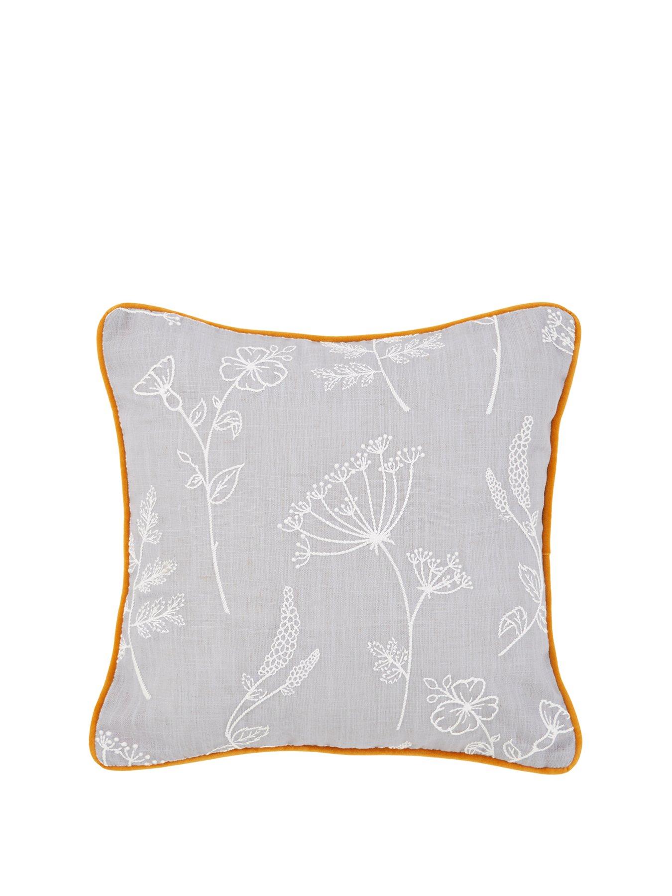 Product photograph of Floral Stitch Cushion from very.co.uk