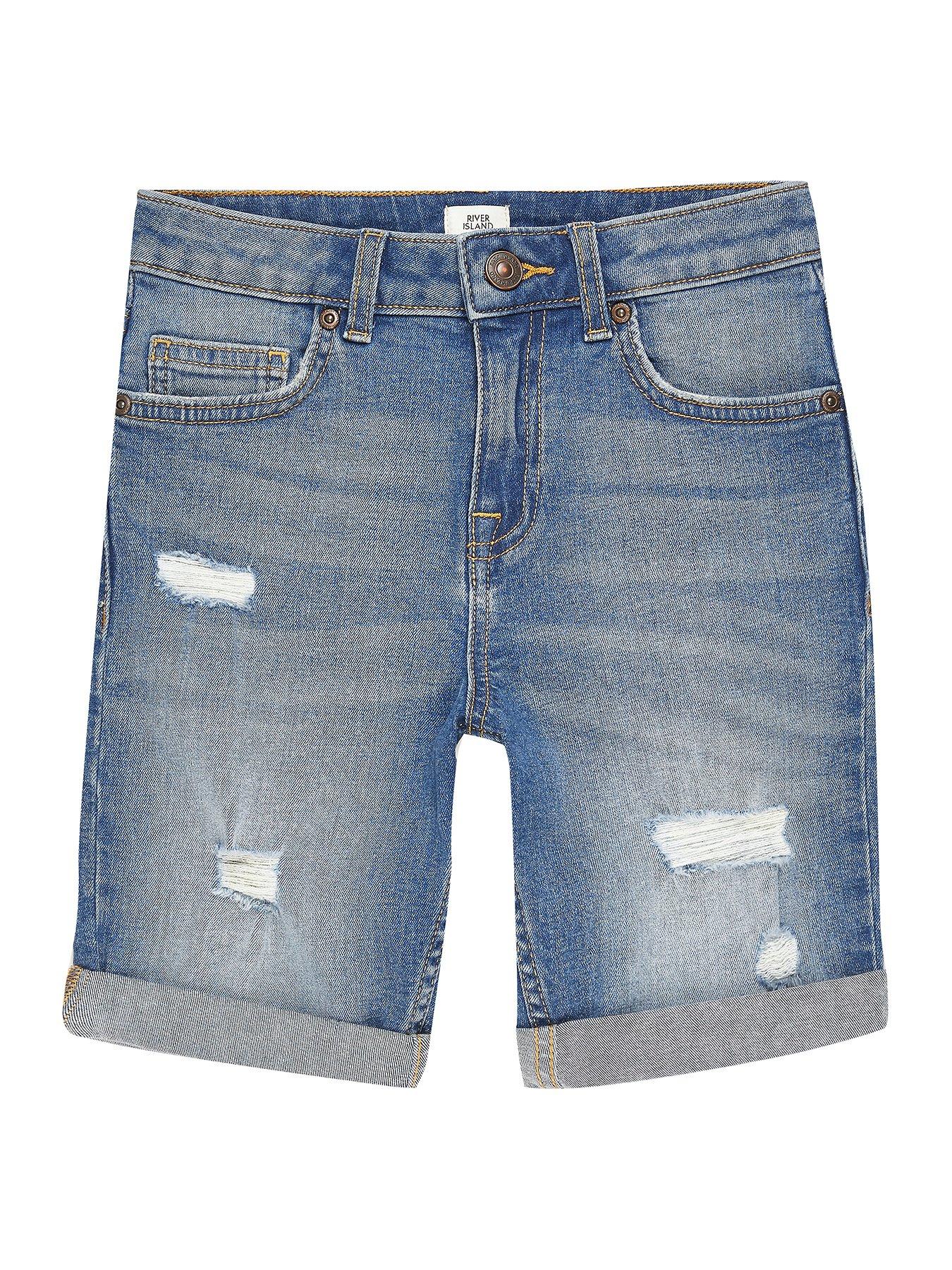 boys ripped jean shorts