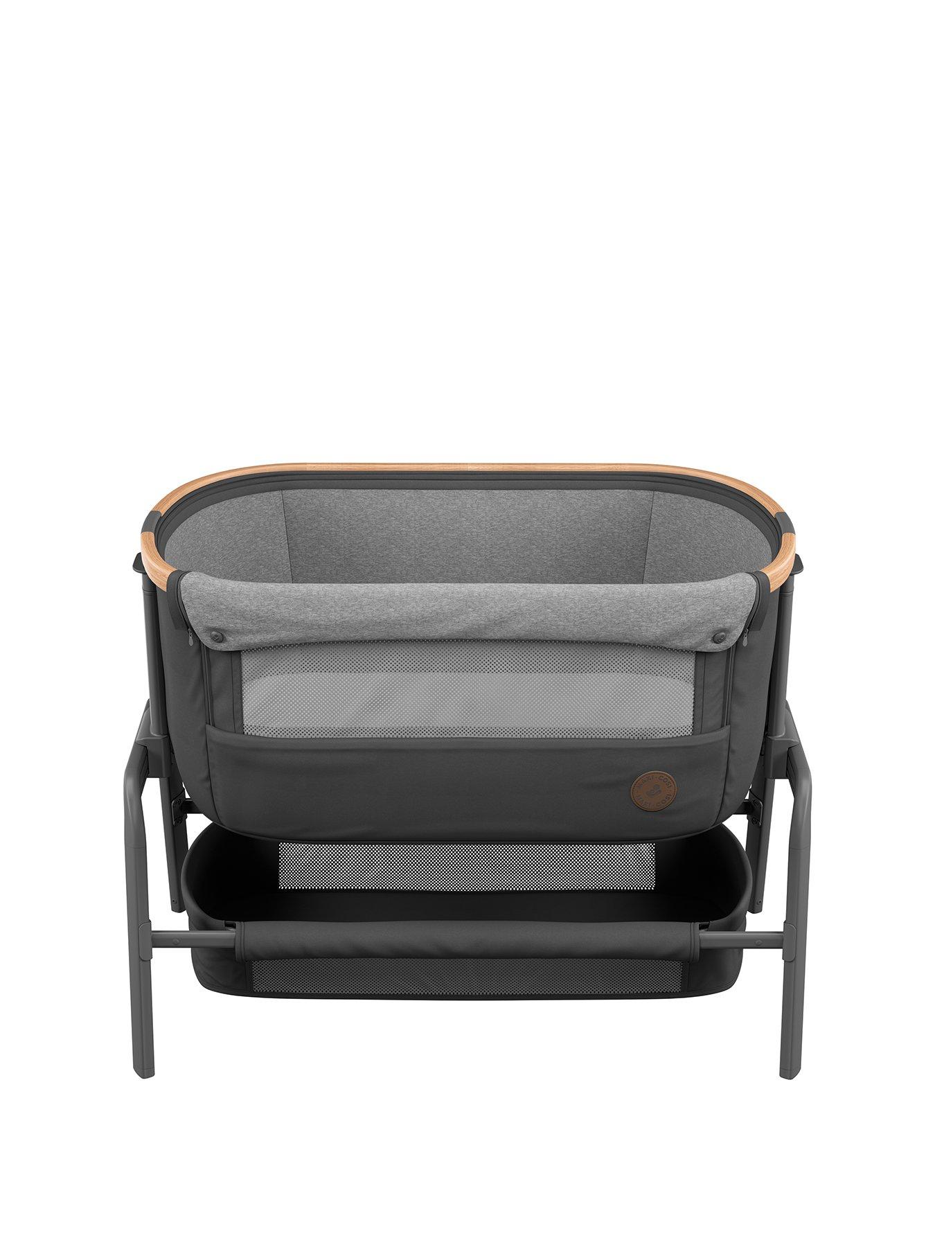 Product photograph of Maxi-cosi Iora Co-sleeper Adjustable Bedside Crib Essential Graphite from very.co.uk