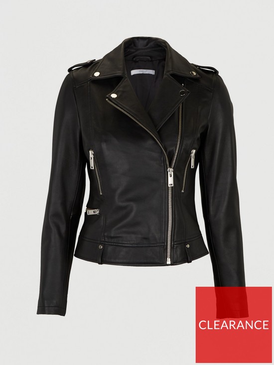 stillFront image of michelle-keegan-ultimate-leather-biker-jacket-black