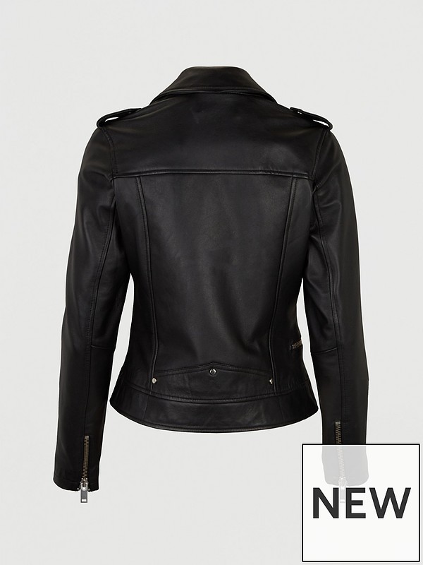 Michelle Keegan Ultimate Leather Biker Jacket - Black | very.co.uk