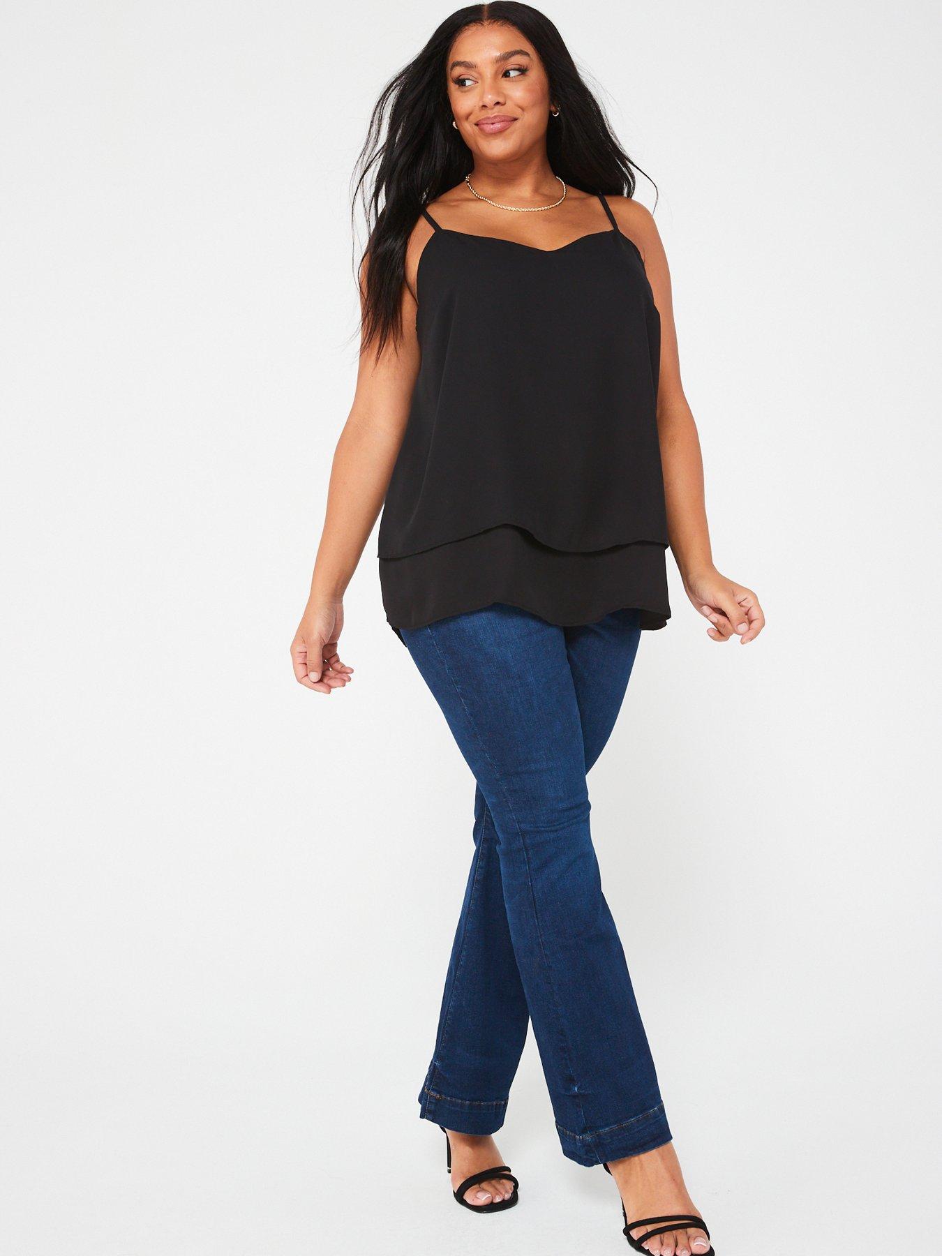 Image 5 of 5 of V by Very Curve Woven Cami Top - Black