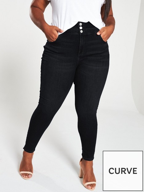 v-by-very-curve-shaping-high-waisted-skinny-jean-black