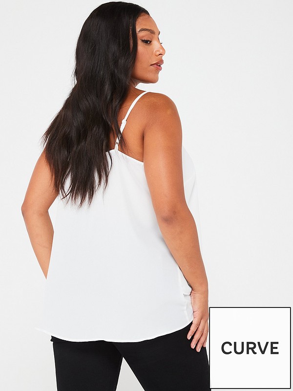 V by Very Curve Woven Cami Top - Ivory | very.co.uk