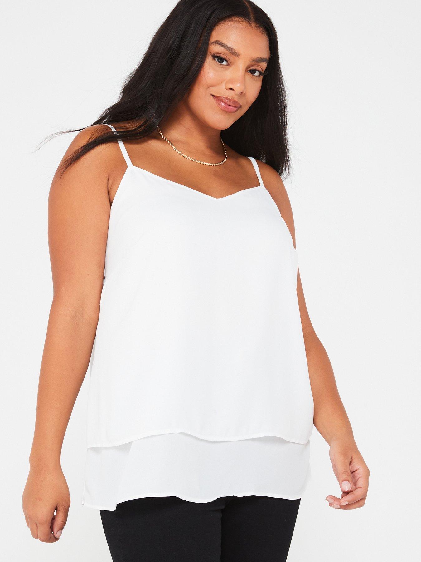Image 5 of 6 of V by Very Curve Woven Cami Top - Ivory