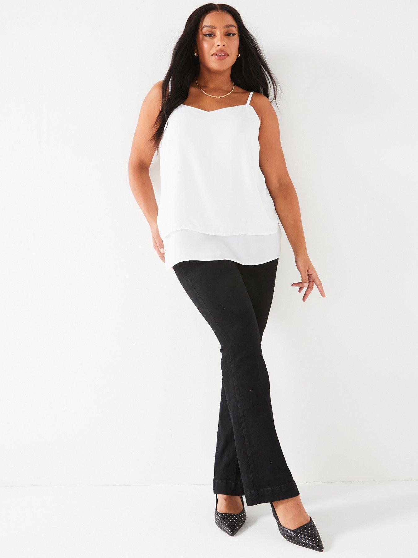 Image 6 of 6 of V by Very Curve Woven Cami Top - Ivory