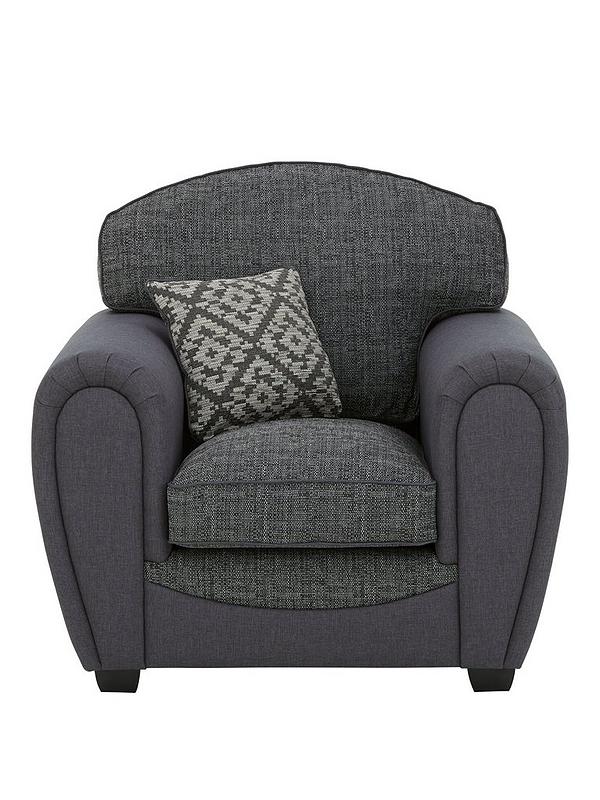 Harrison Compact Fabric Armchair Very, Grey Fabric Armchair