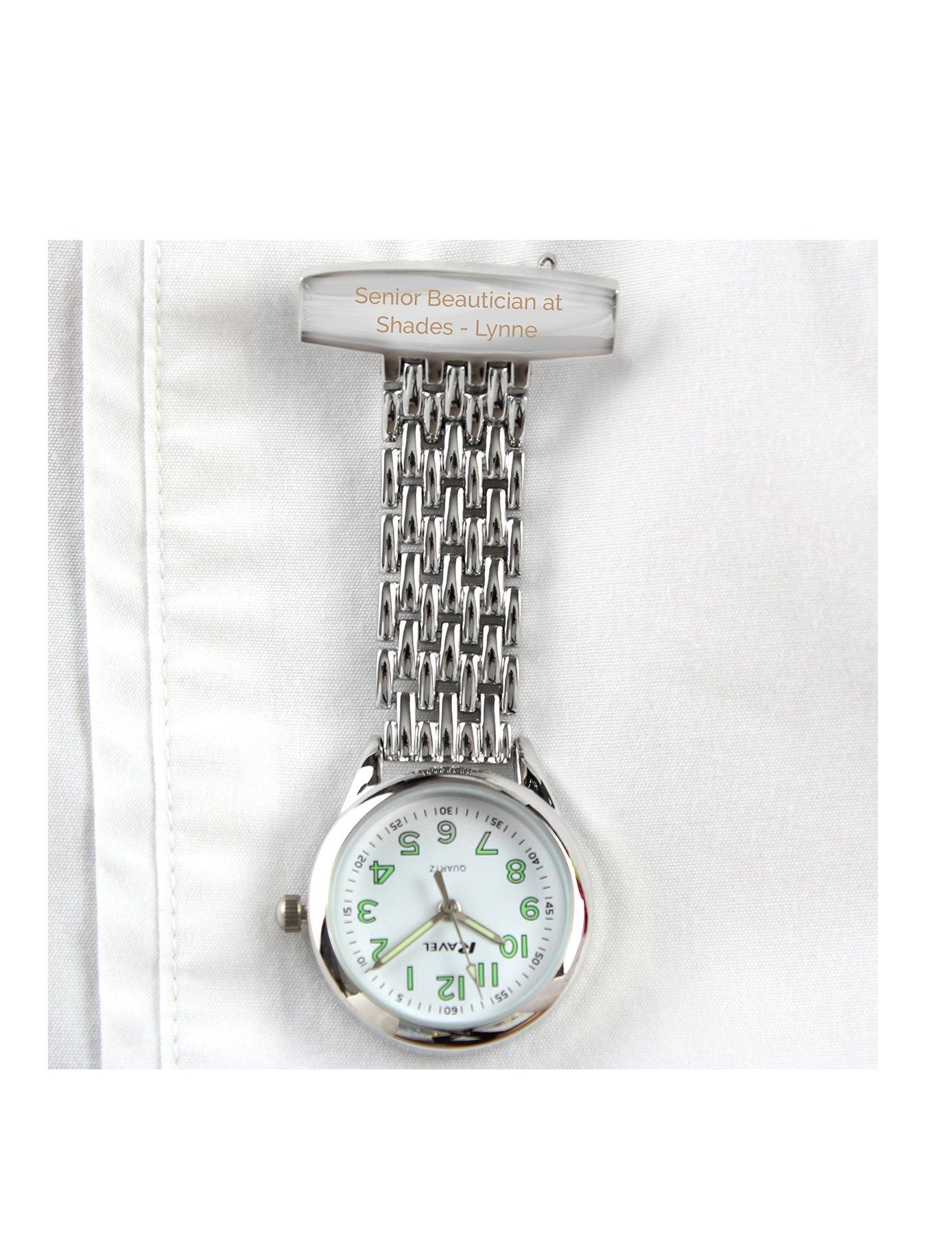 Product photograph of Personalised Nurse S Fob Watch from very.co.uk
