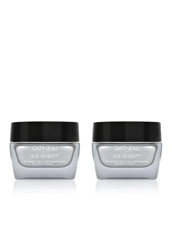 front image of gatineau-age-benefit-cream-dry-skin-duo