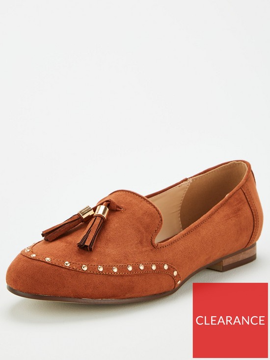 front image of v-by-very-wide-fitnbsptassel-loafers-tan