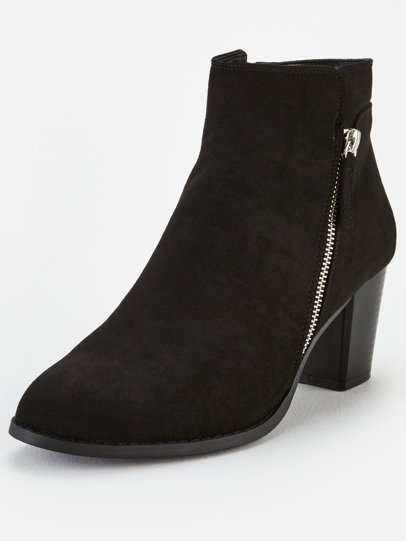 low heel black boots uk