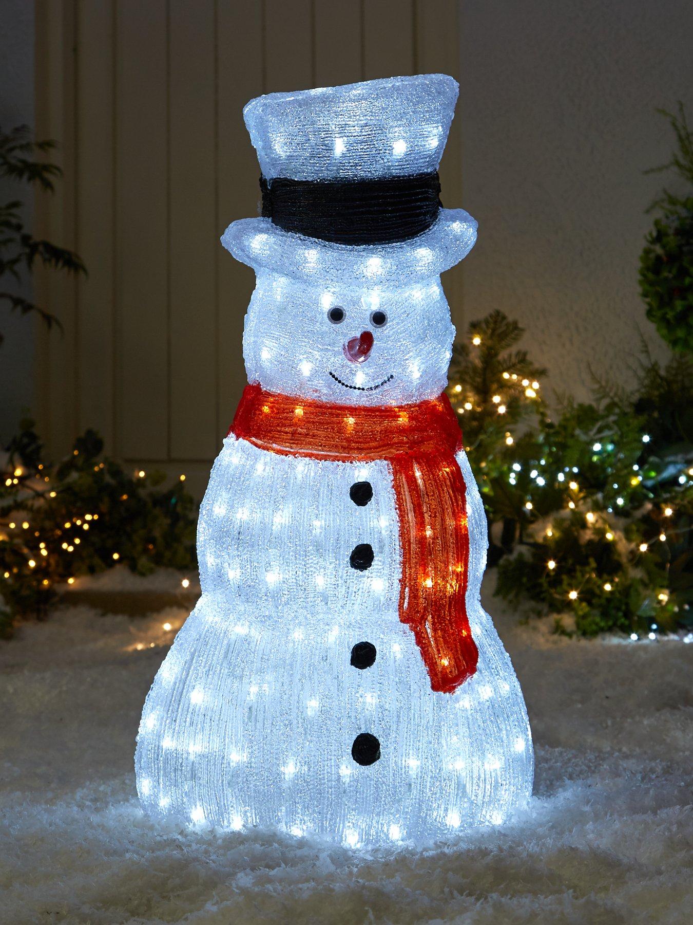 Product photograph of Very Home Acrylic Outdoor Light Up Snowman - 70 Cm from very.co.uk