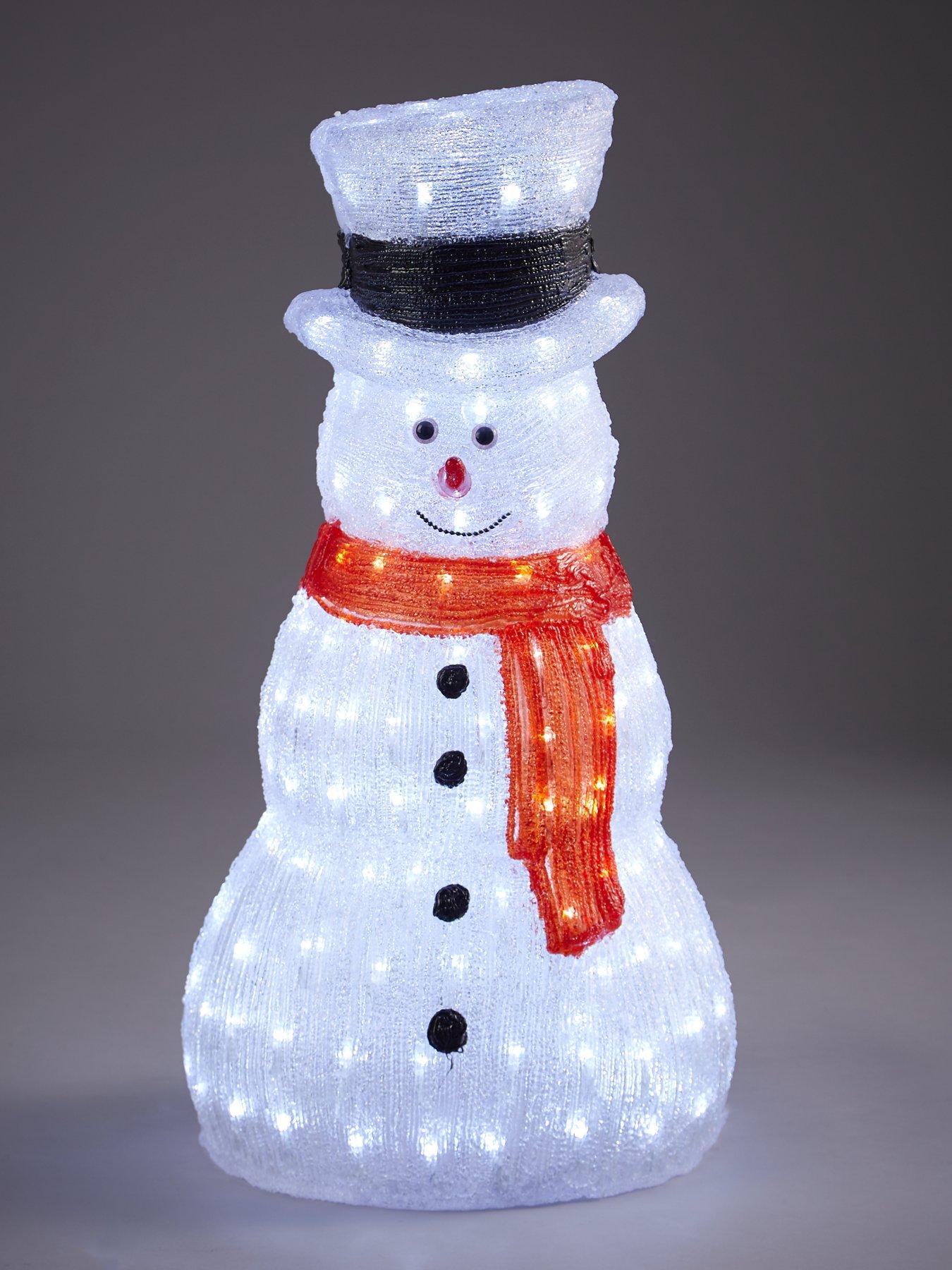 Acrylic Outdoor Light Up Snowman 70 cm very.co.uk