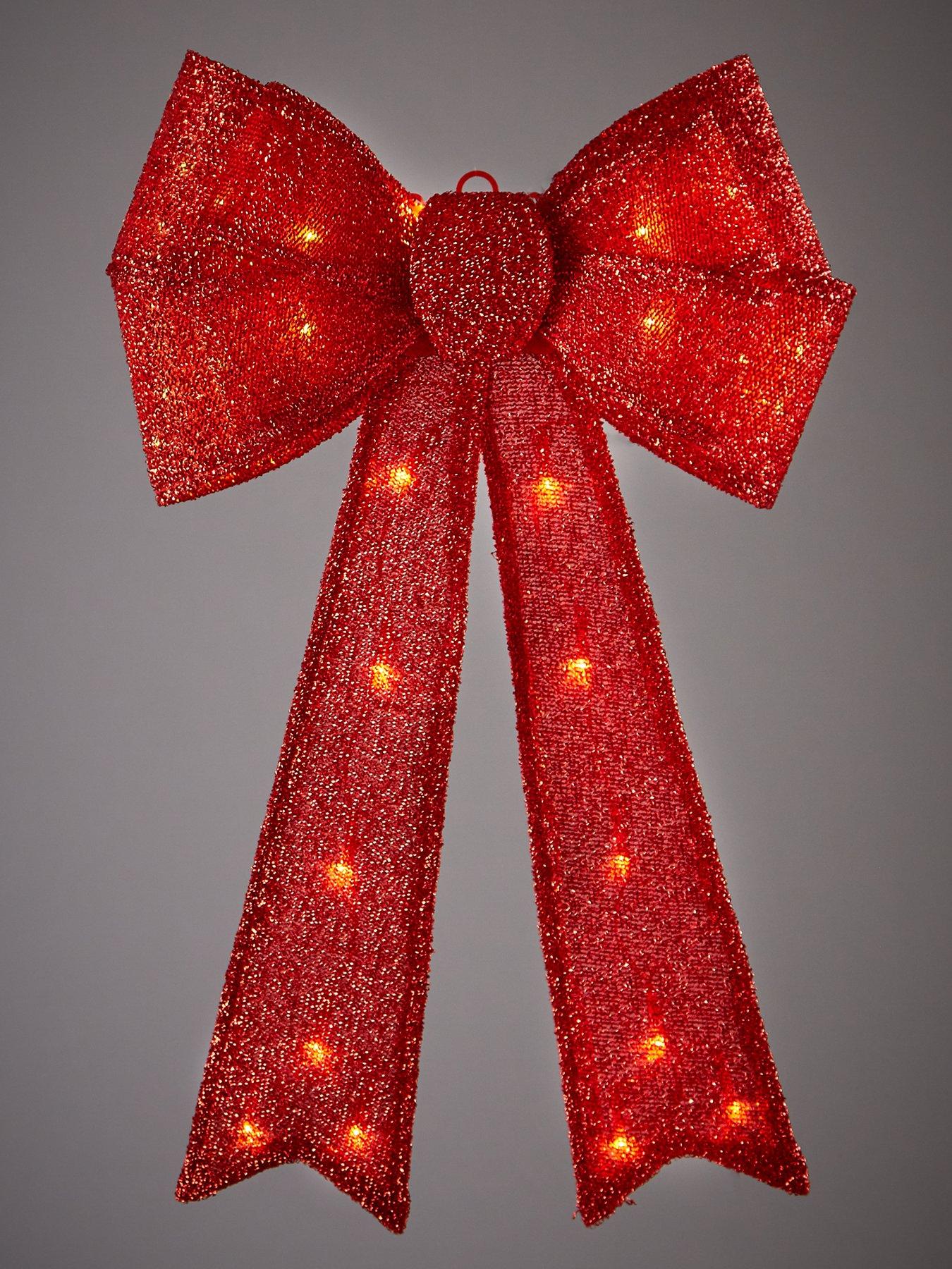 Image 2 of 5 of The Very Collection Battery Operated LED Christmas Door&nbsp;Bow - Red