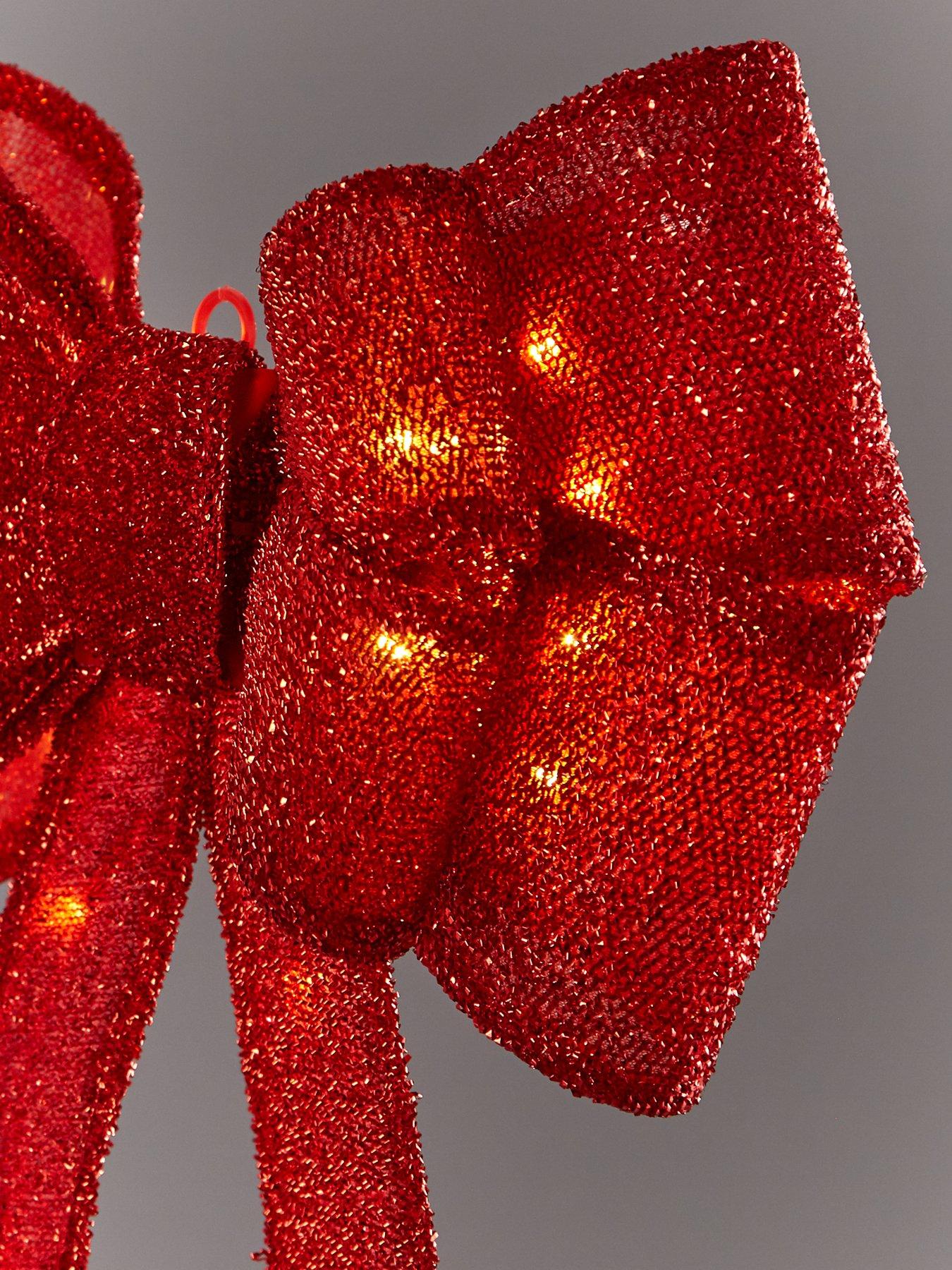 Image 4 of 5 of The Very Collection Battery Operated LED Christmas Door&nbsp;Bow - Red