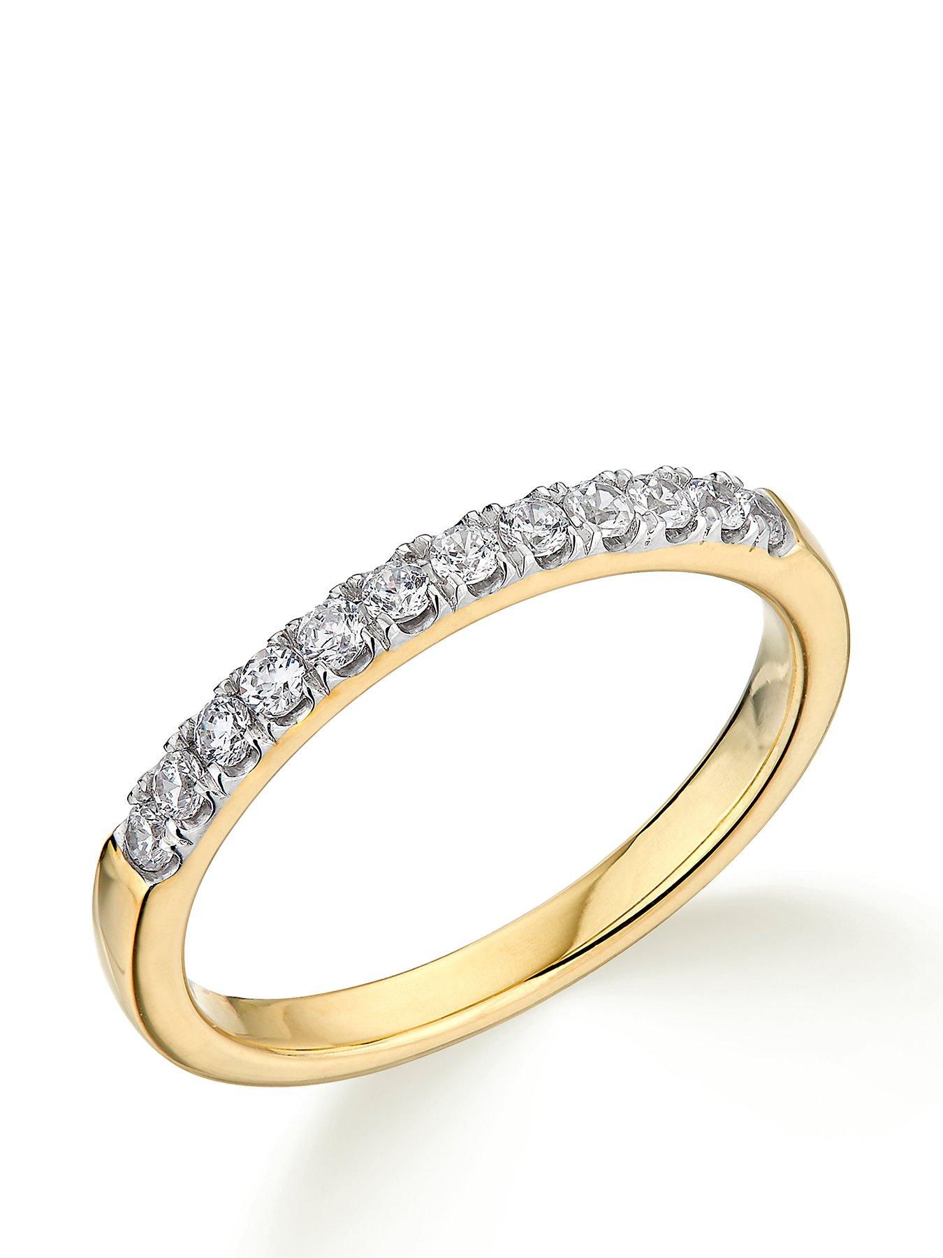 Product photograph of Love Gold 9ct Gold 0 25ct Diamond Micro Setting Eternity Ring from very.co.uk