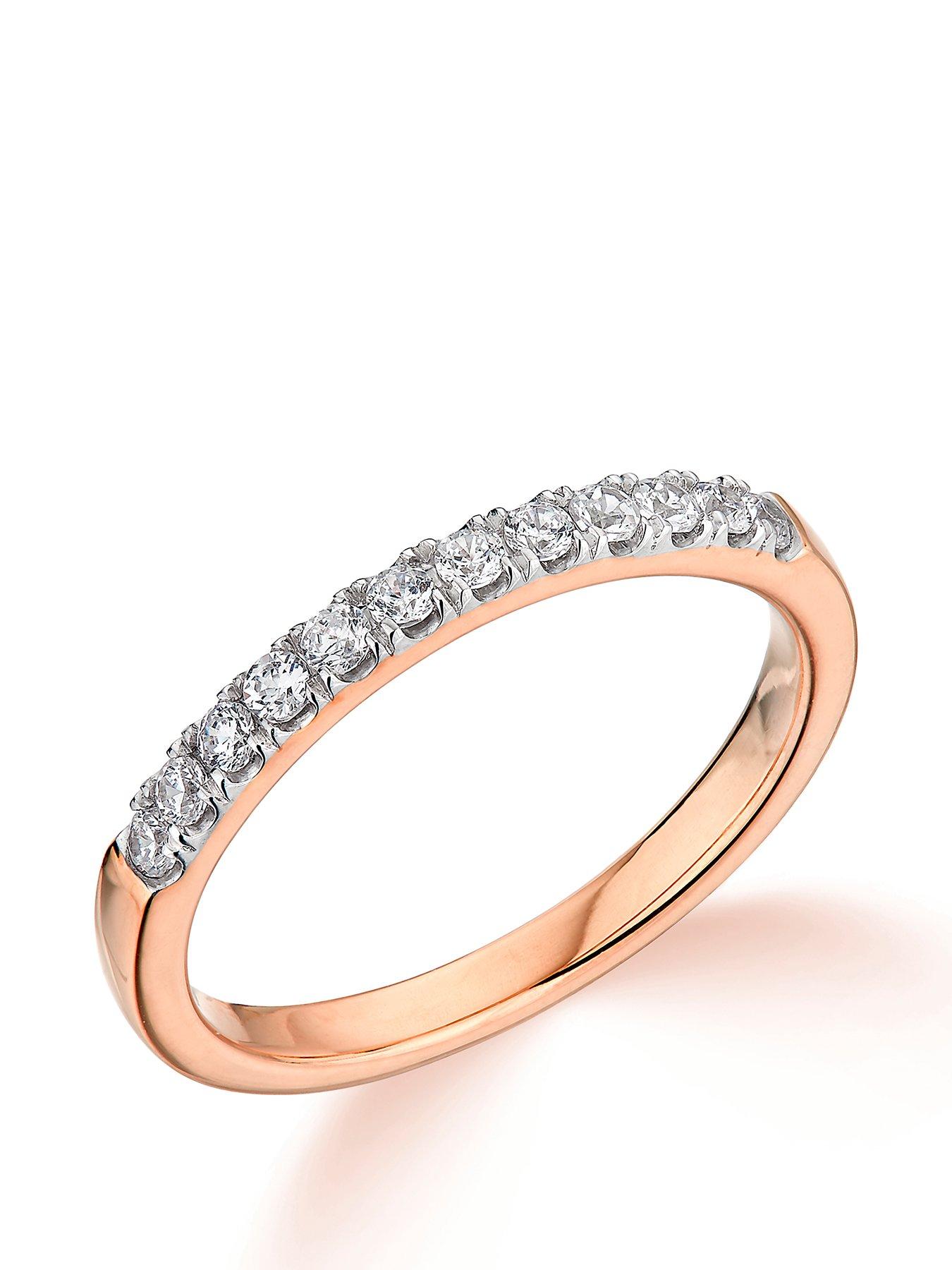 Product photograph of Love Gold 9ct Rose Gold 0 25ct Diamond Micro Setting Eternity Ring from very.co.uk