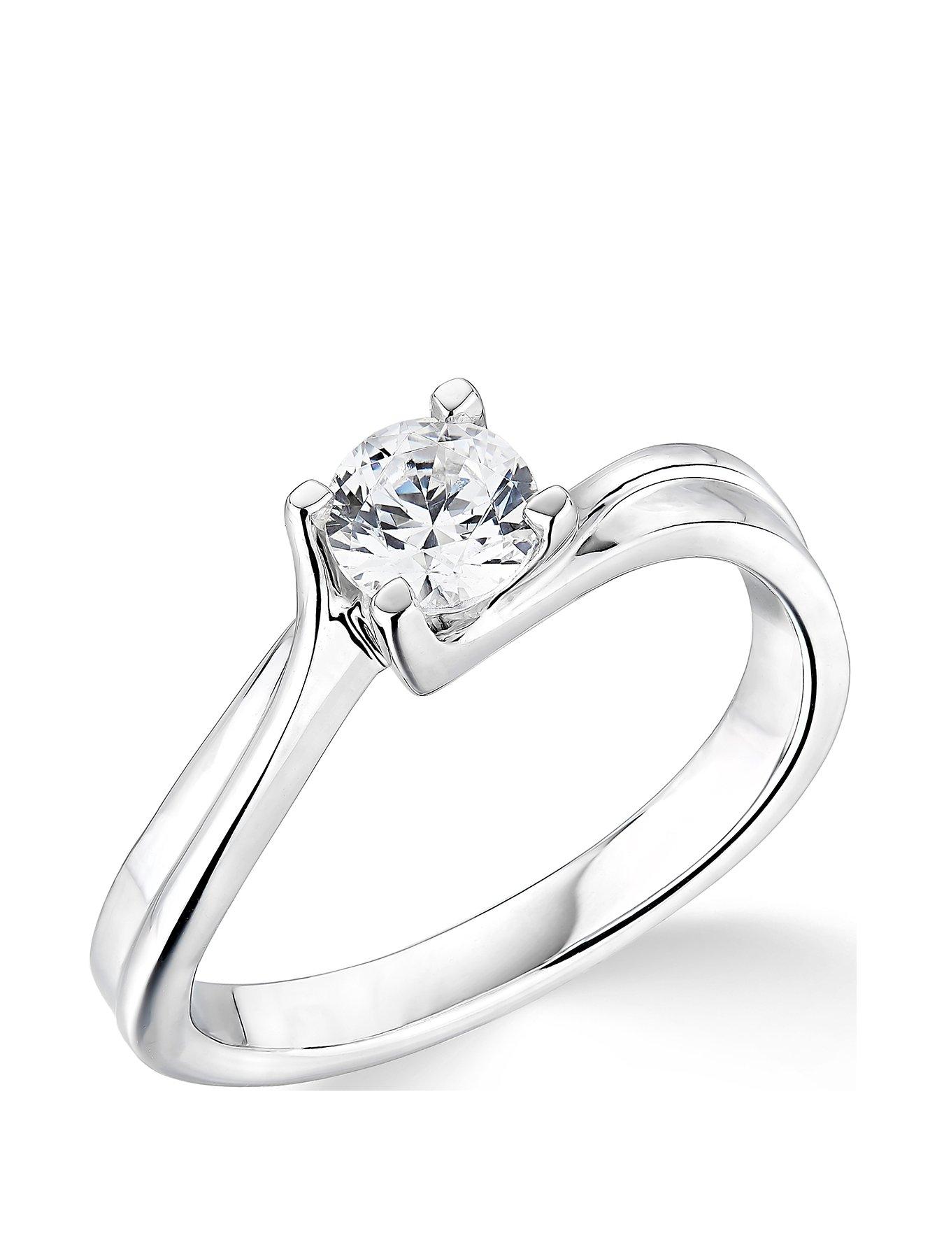 9Ct White Gold 4 Claw Twist Design 0.5Ct Solitaire Ring review