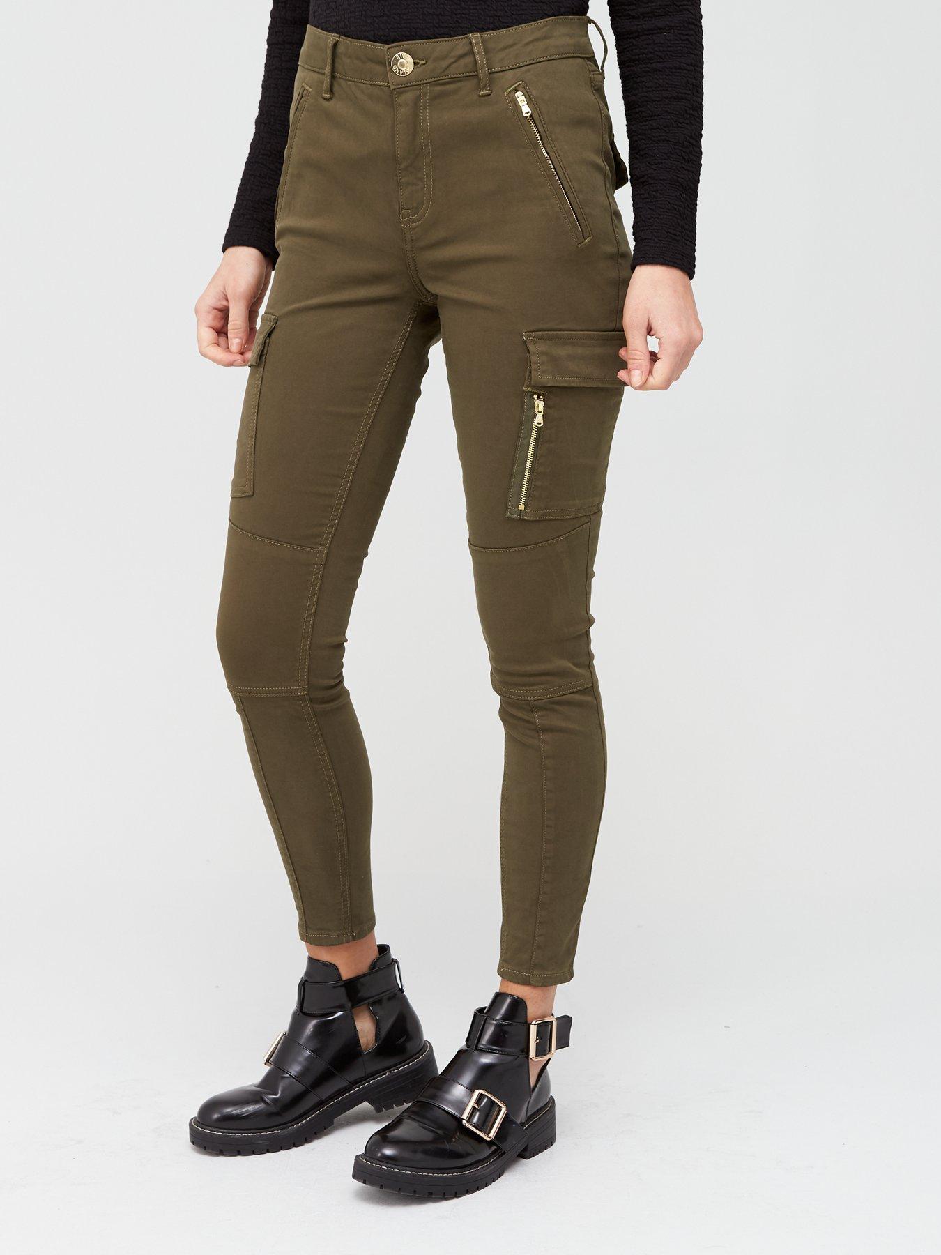 khaki utility skinny jeans