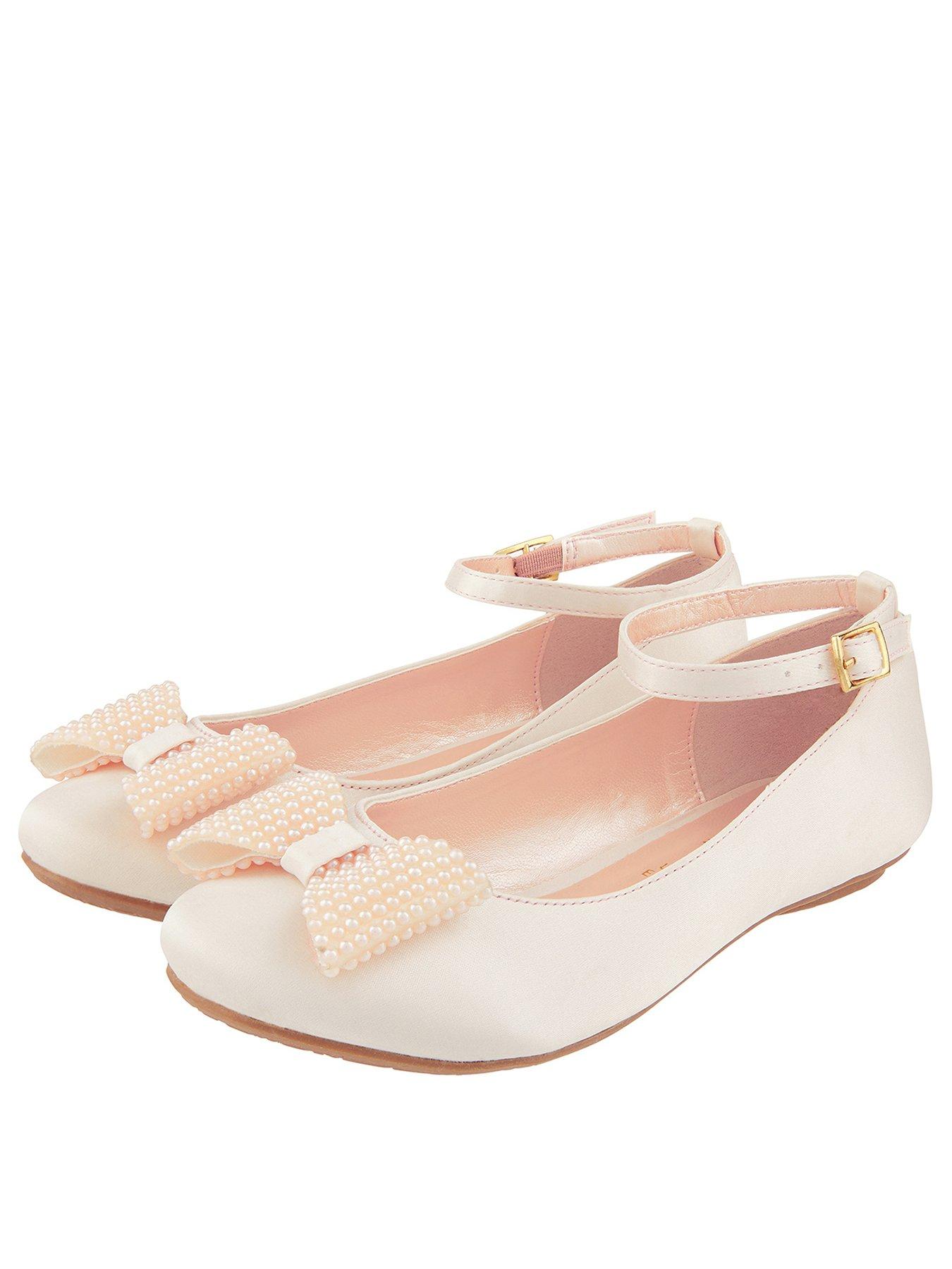 Monsoon Girls Pearl Bow Satin Ballerina Shoe review