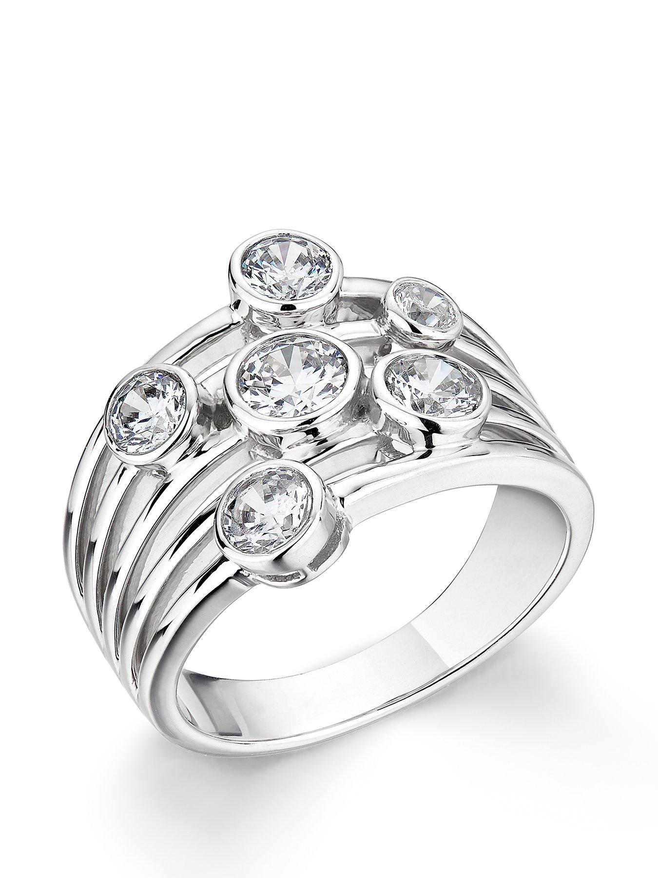 undefined 9K White Gold 1.00Ct Bubble Diamond Ring