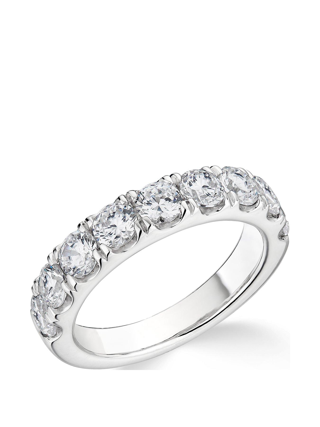 Product photograph of Love Diamond 9ct White Gold 2ct Diamond Band Ring from very.co.uk
