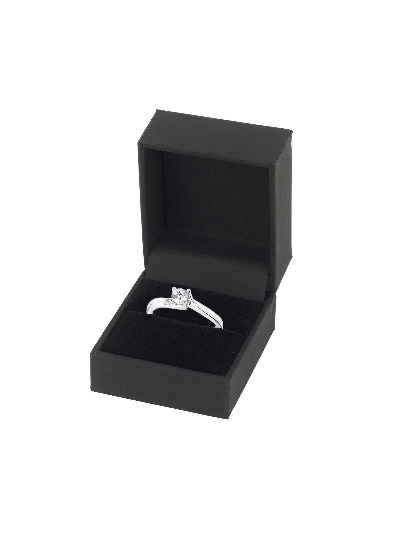 Image 6 of 6 of Love DIAMOND 9ct White Gold 4 Claw Twist Design 0.25ct Diamond Solitaire Ring