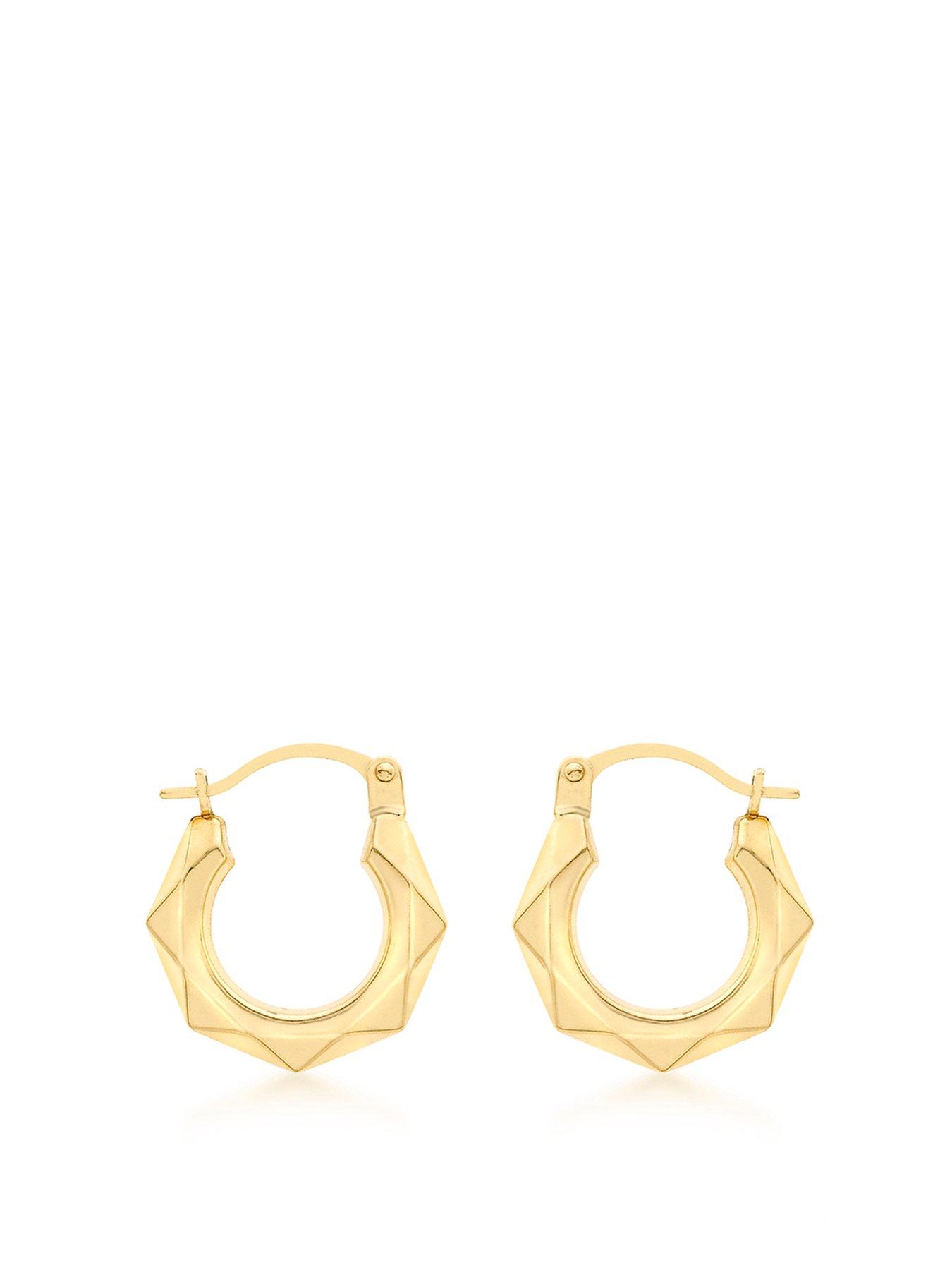 Tiny 9ct gold sales hoop earrings