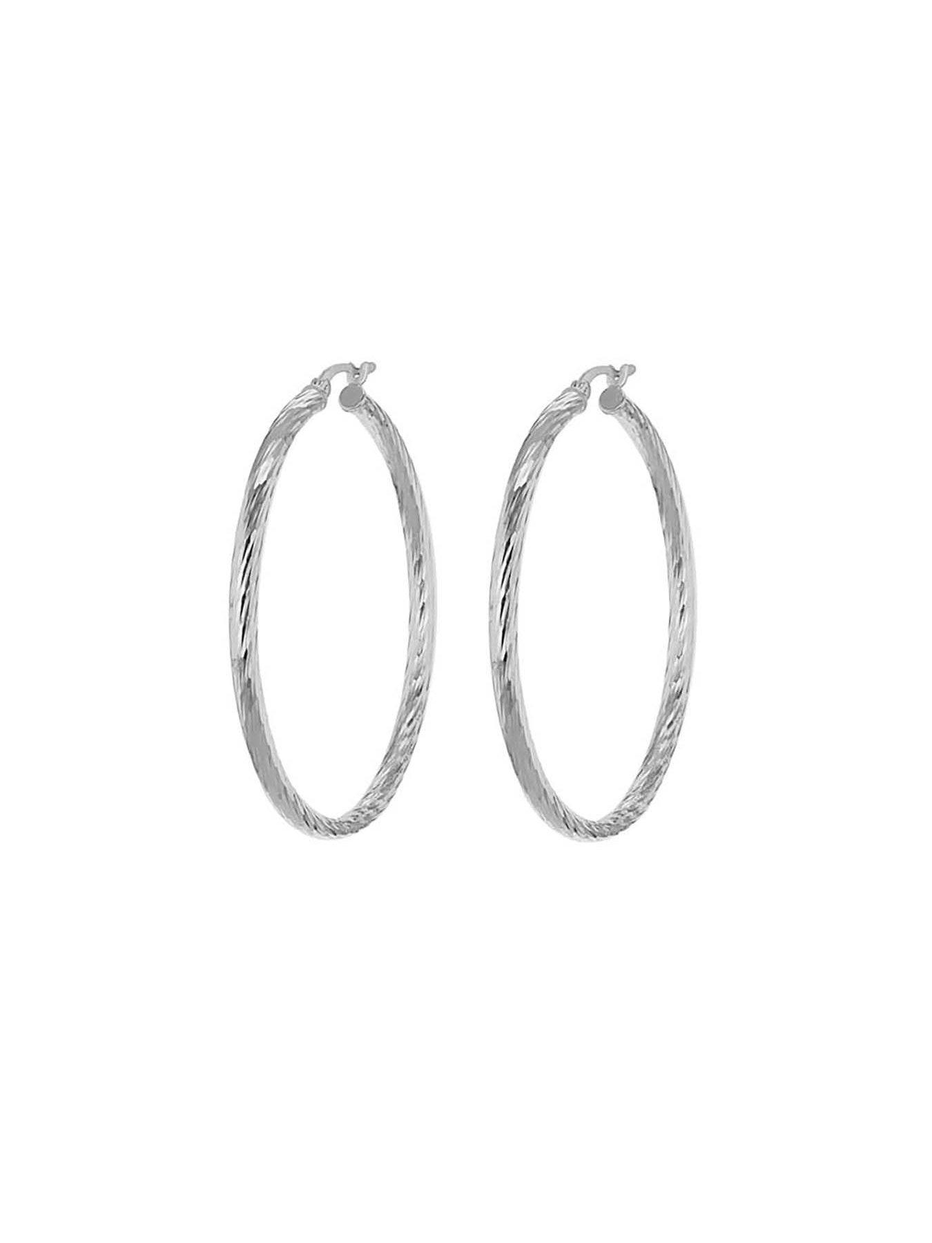 35mm silver on sale hoop earrings