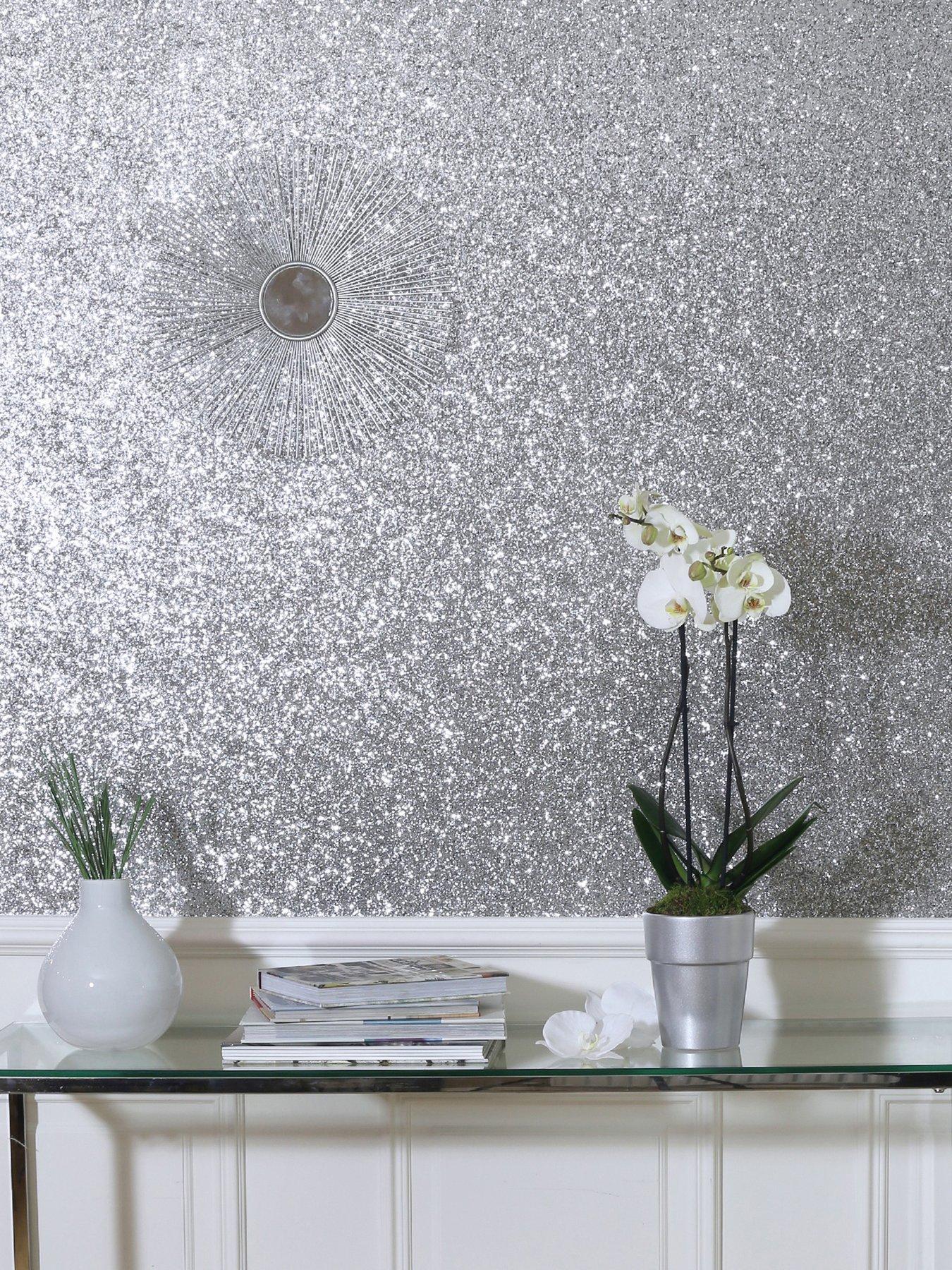 Product photograph of Arthouse Sequin Sparkle Silver Wallpaper from very.co.uk