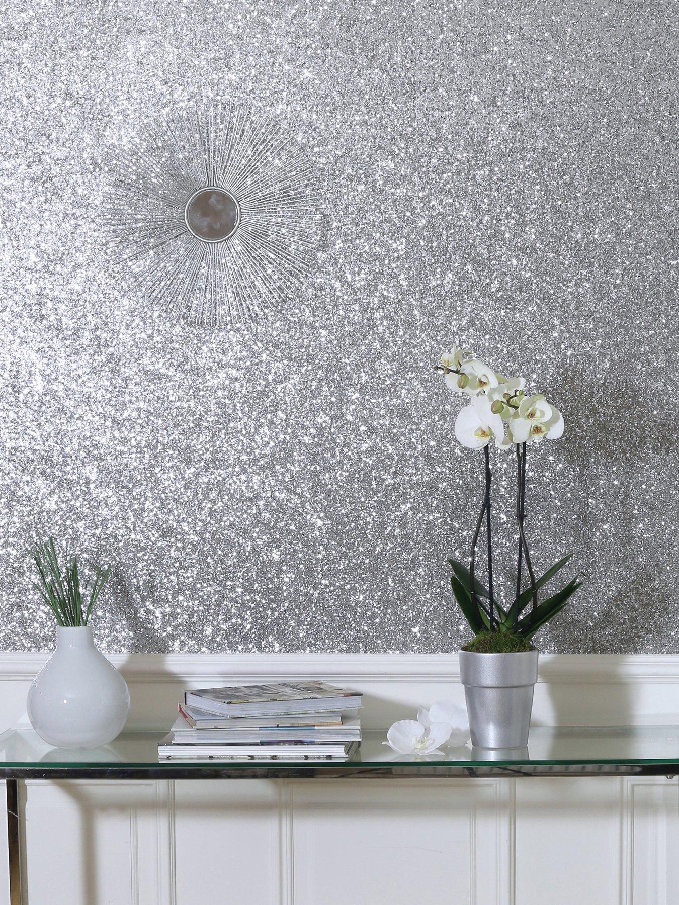 Image 1 of 5 of ARTHOUSE Sequin Sparkle Silver Wallpaper