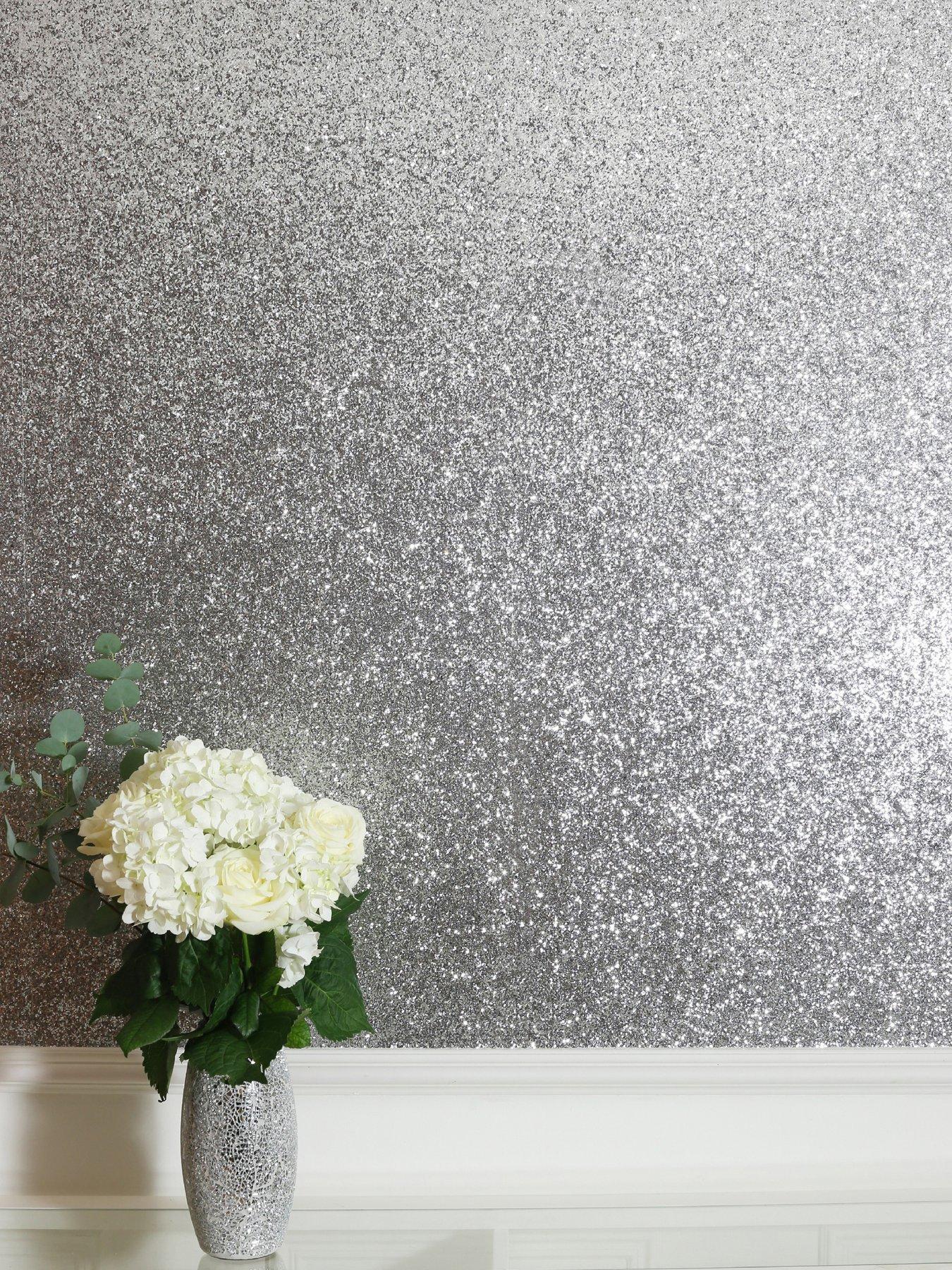 Image 4 of 5 of ARTHOUSE Sequin Sparkle Silver Wallpaper