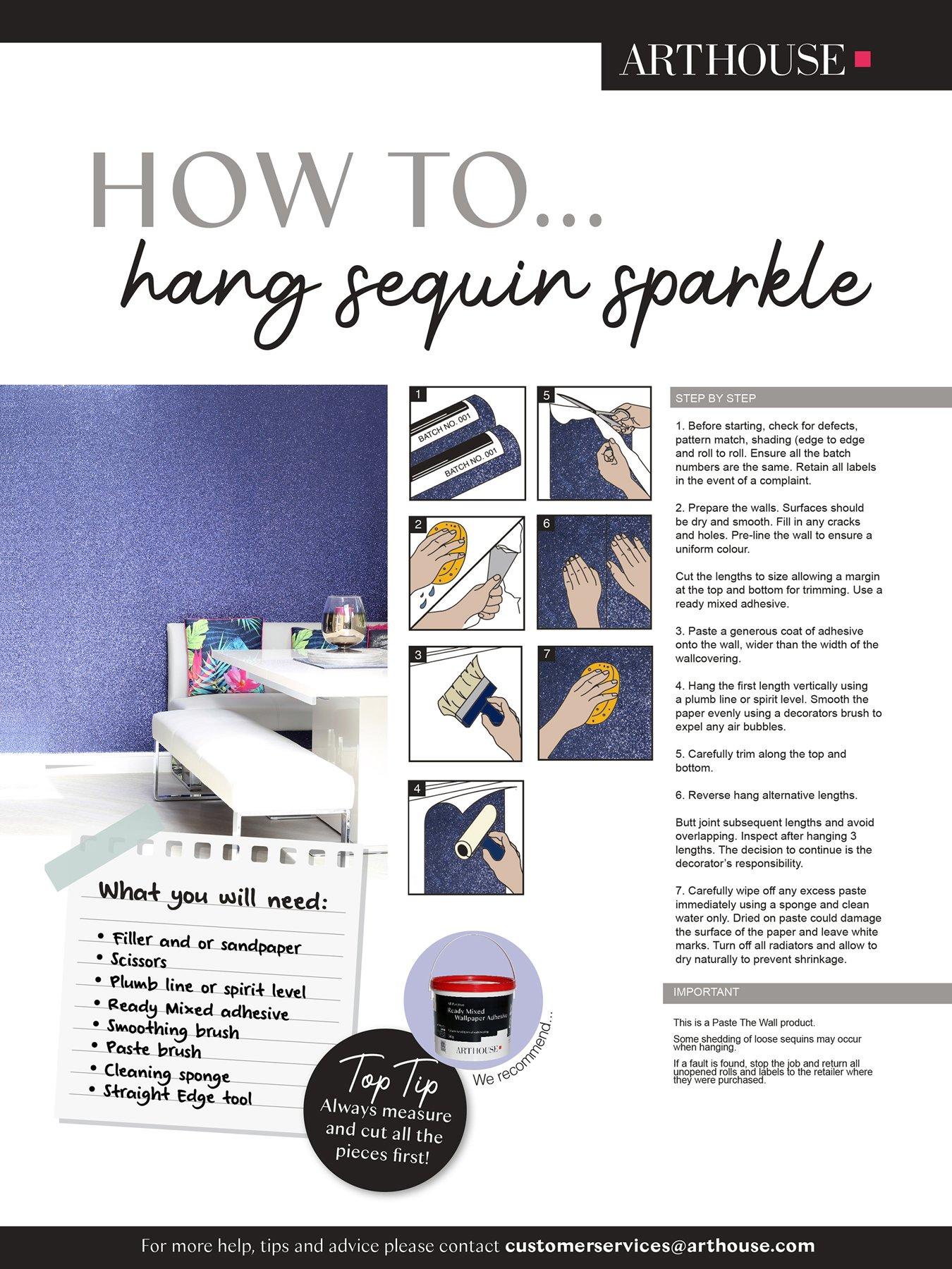 Image 5 of 5 of ARTHOUSE Sequin Sparkle Silver Wallpaper