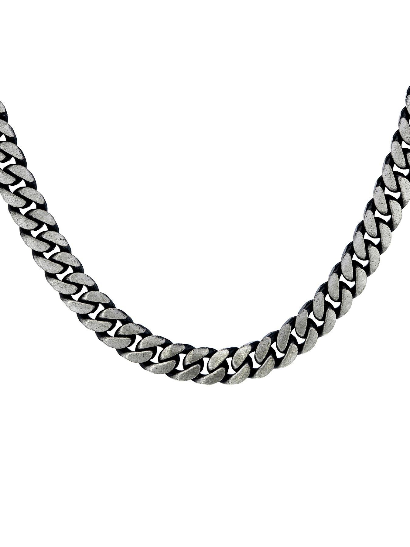 Jewellery & watches Sterling Silver Oxidized Grey Curb Chain Necklace