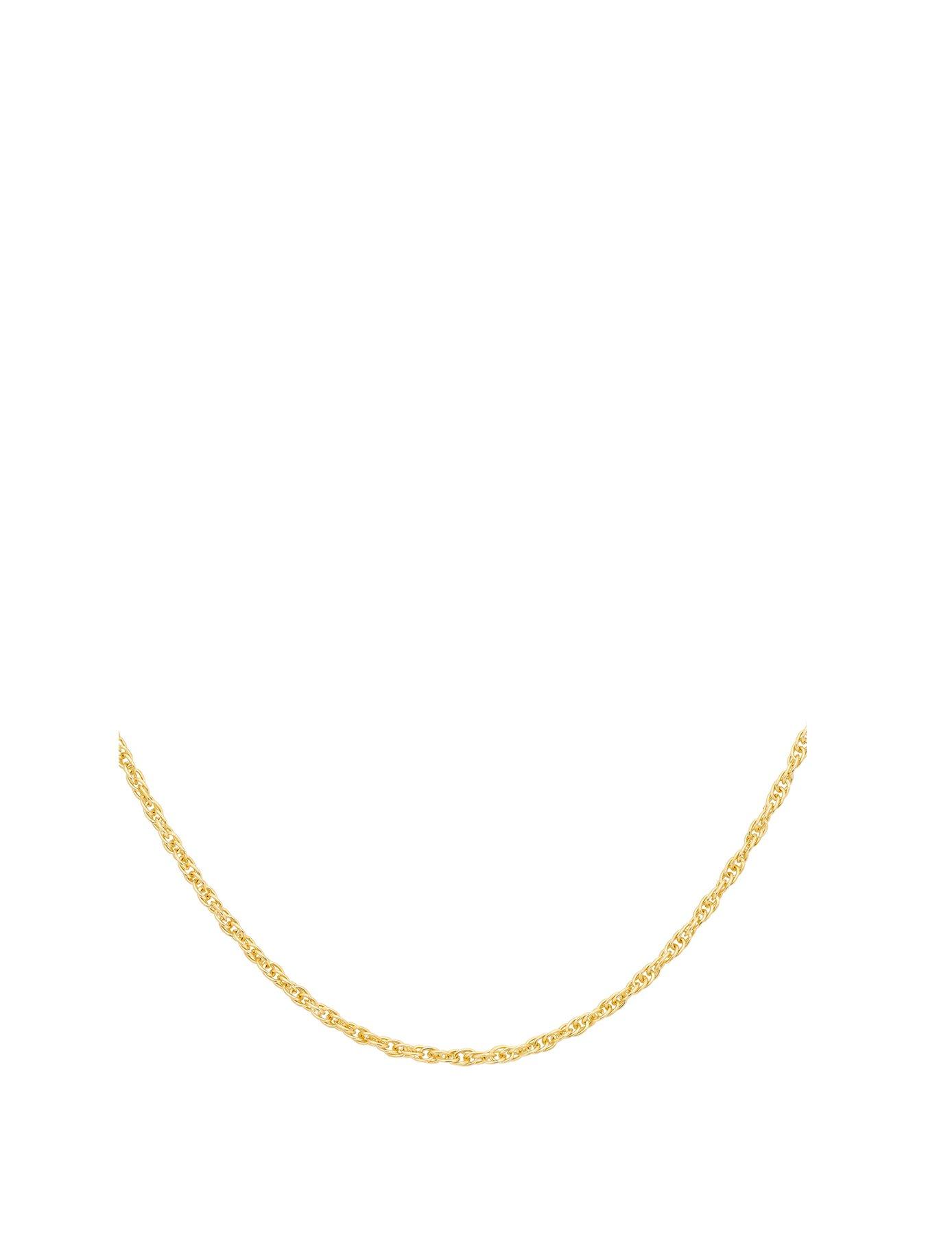 Product photograph of Love Gold 9ct Gold Prince Of Wales Chain Necklace from very.co.uk