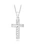 the-love-silver-collection-sterling-silver-cubic-zirconia-cross-pendant-necklacefront