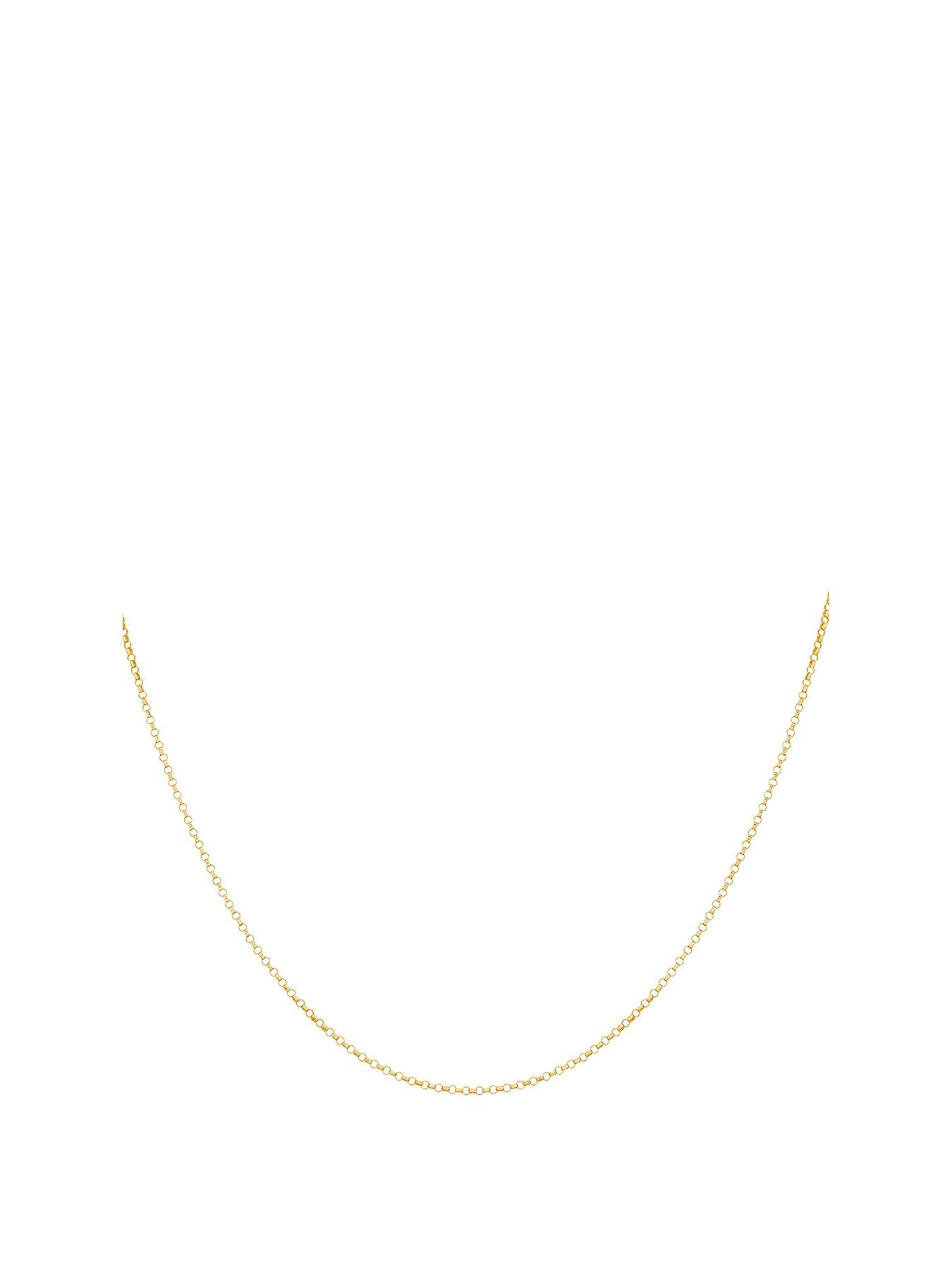 The Love Collection 9ct Gold Round Belcher Chain Necklace