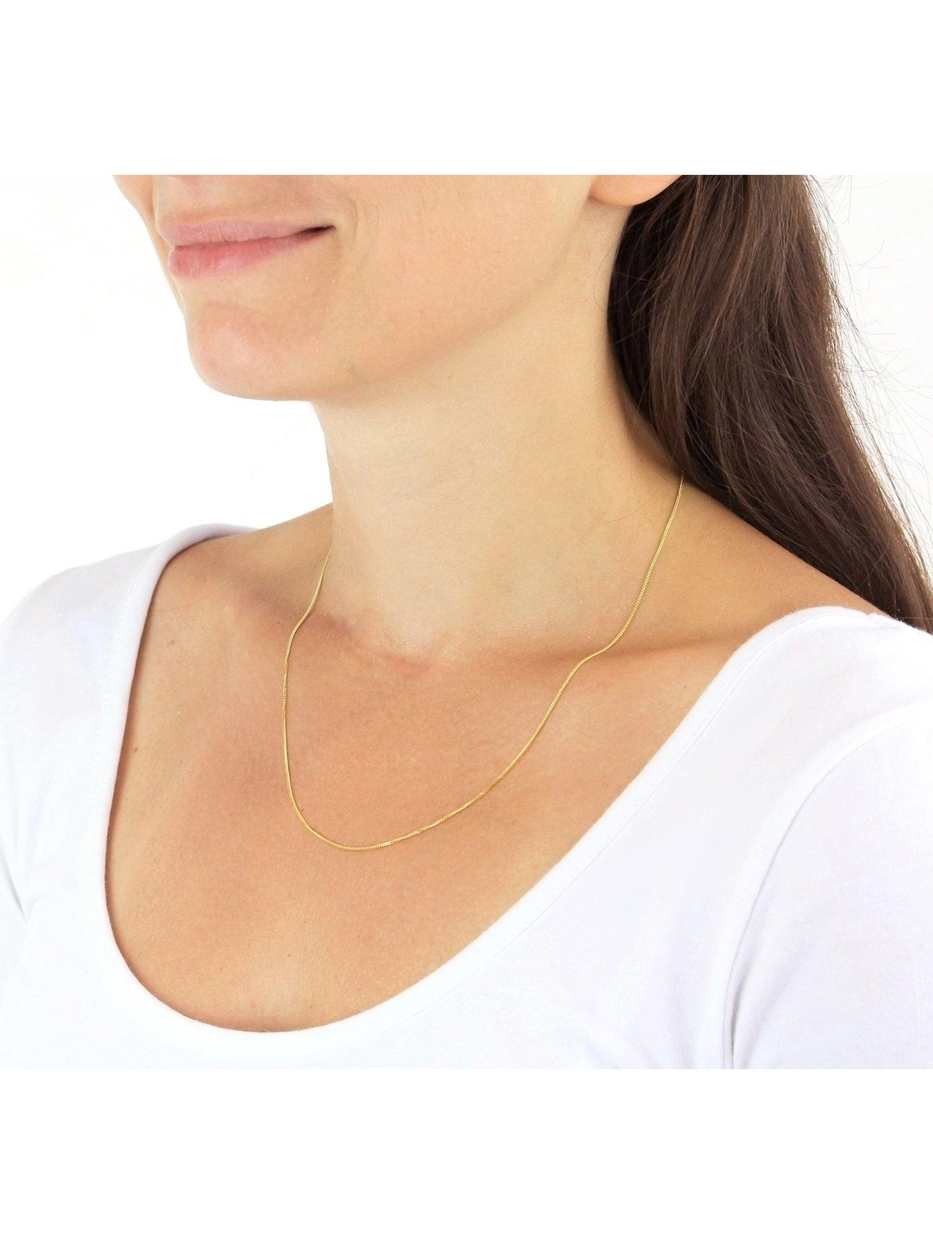 Image 2 of 4 of The Love Collection 9ct Gold Diamond Cut Curb Chain Necklace