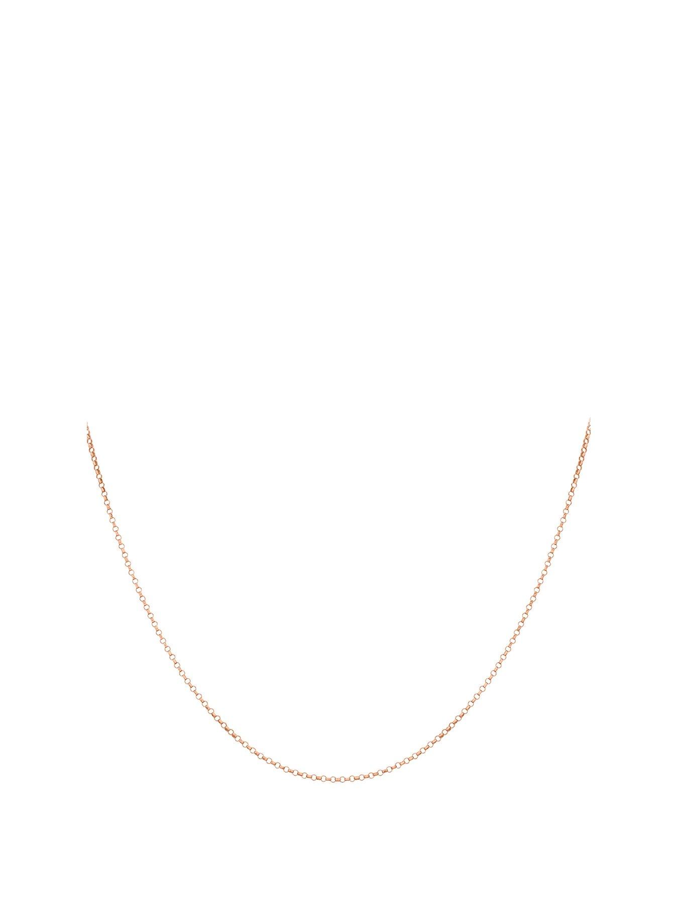 Women 9ct Rose Gold Round Belcher Chain Necklace