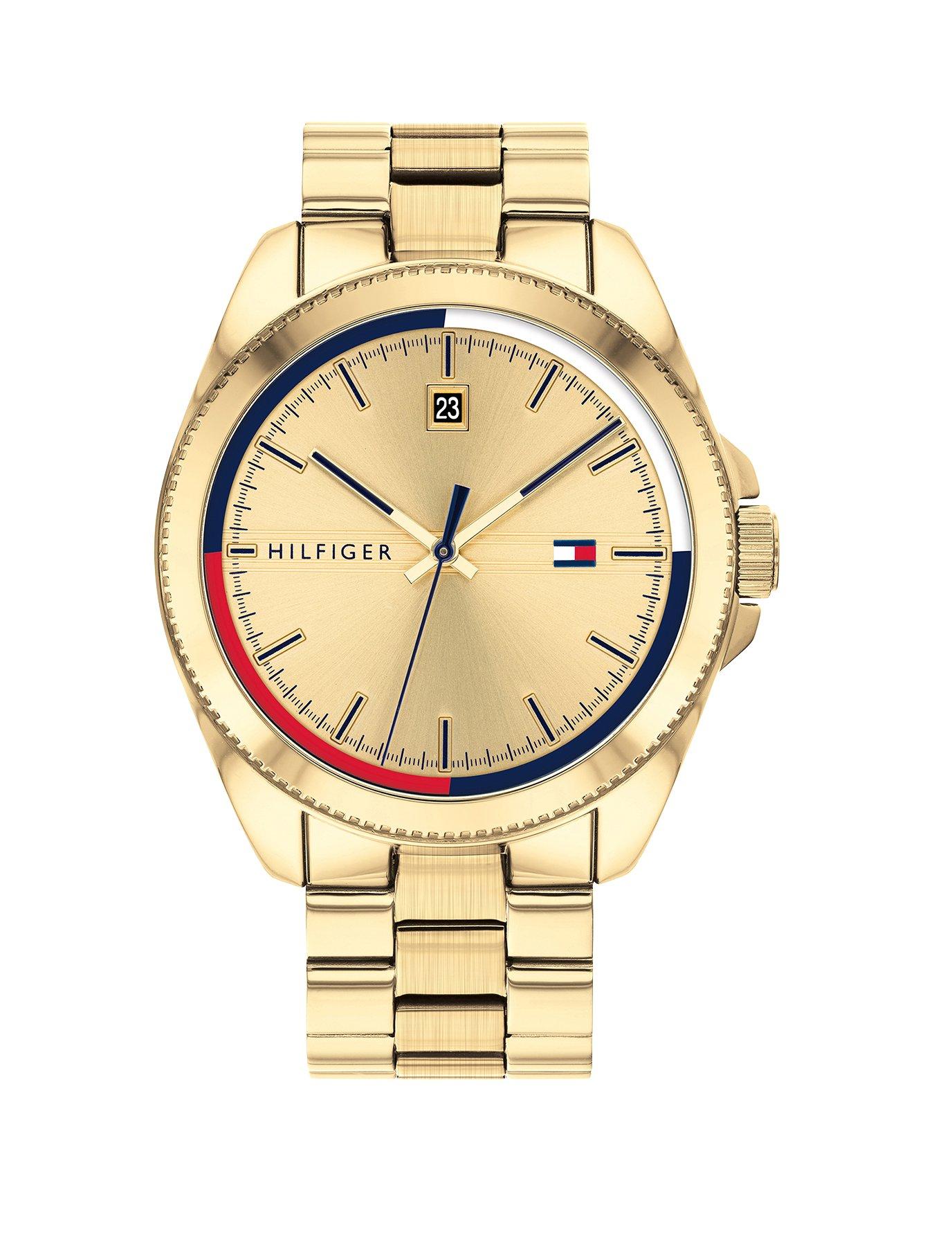 gold tommy hilfiger watch mens