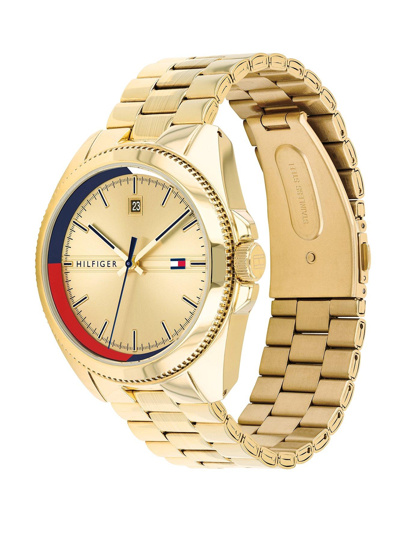 mens tommy hilfiger gold watch