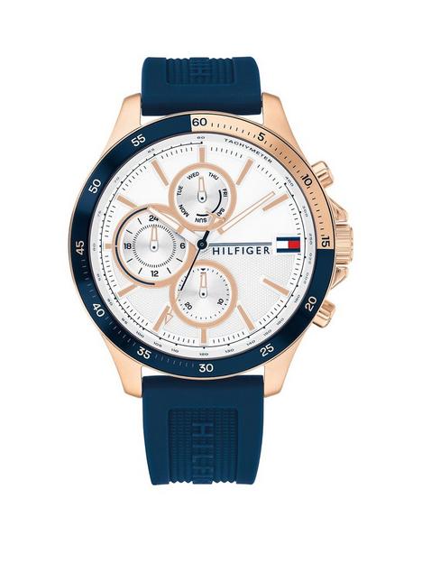 tommy-hilfiger-blue-silicone-strap-white-sunray-dial-mens-watch