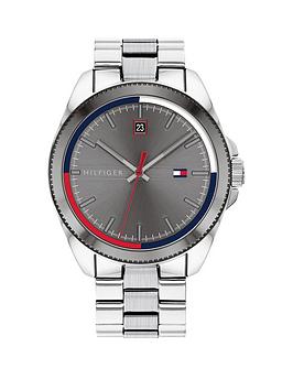 Tommy Hilfiger Riley Stainless Steel Bracelet Grey Sunray Dial Mens Watch