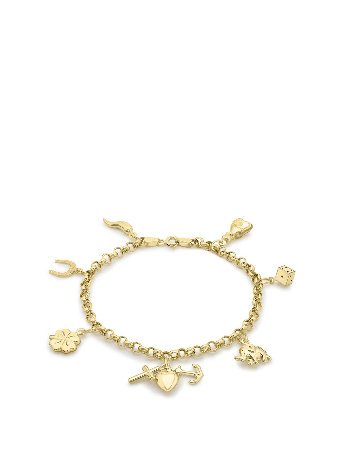 Real gold charm clearance bracelet