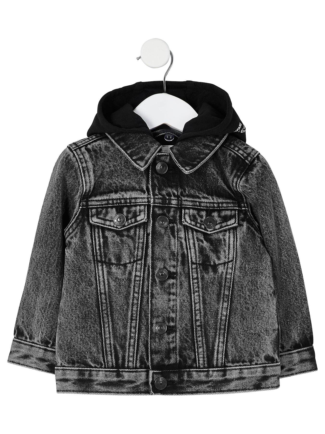 river island black denim jacket