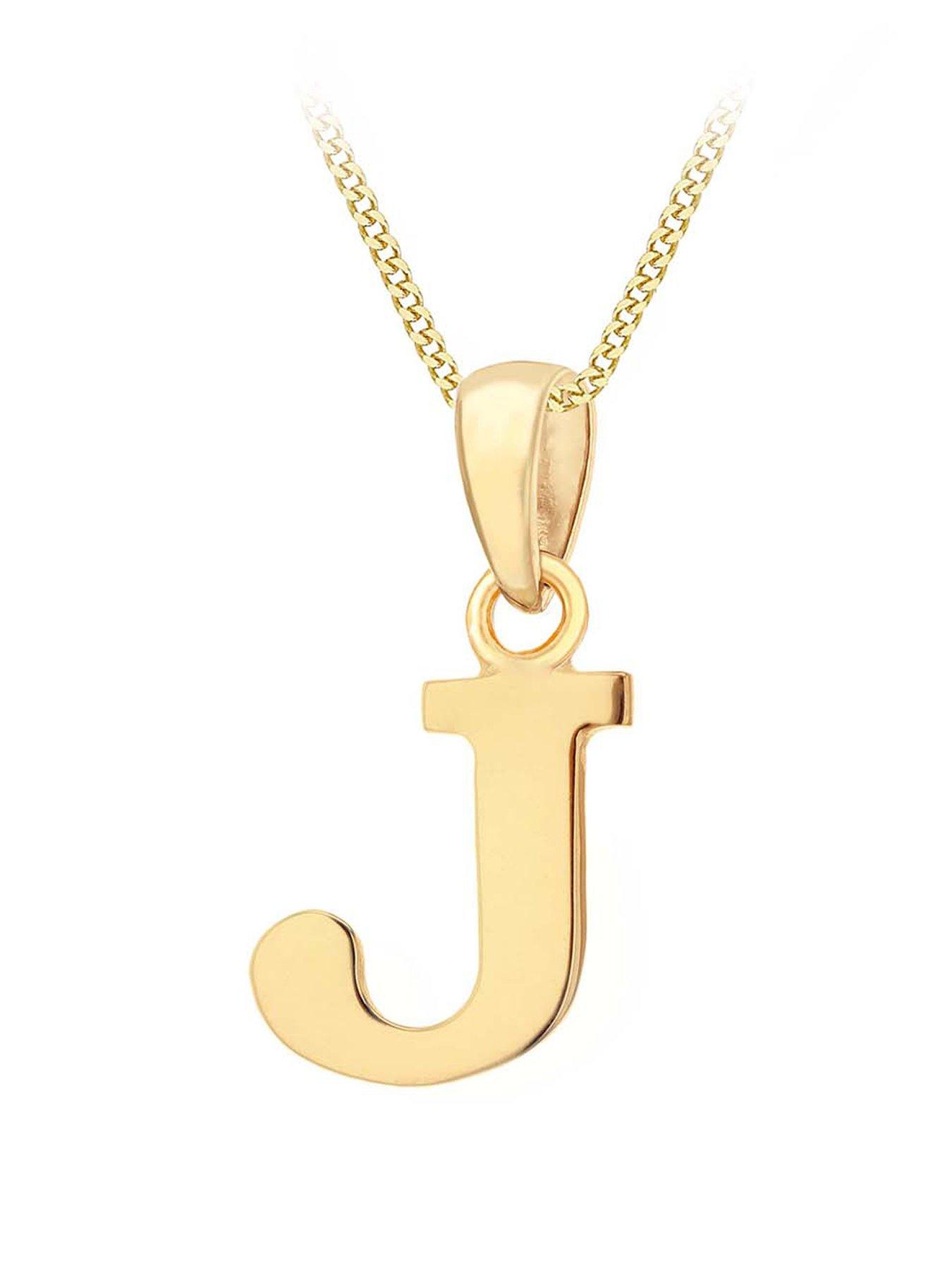 The Love Collection 9ct Gold Plain Initial Pendant Pendant Necklace