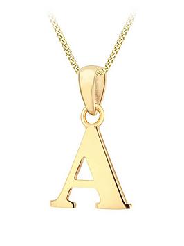 love-gold-9ct-gold-plain-initial-pendant-pendant-necklace