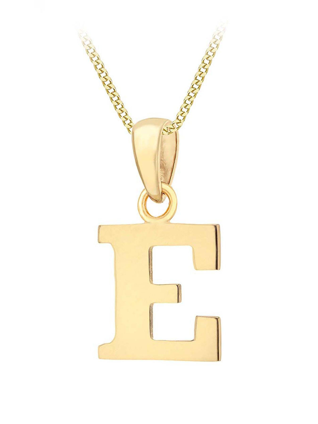 The Love Collection 9ct Gold Plain Initial Pendant Pendant Necklace